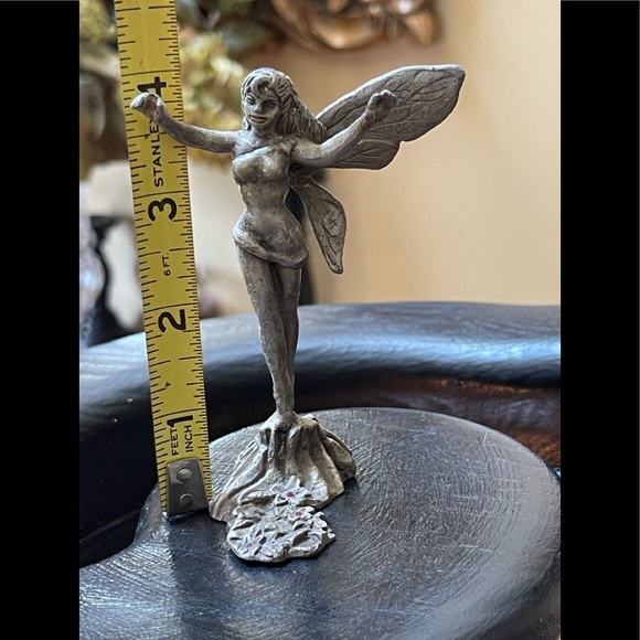 4” Tall 1981 Gallo Pewter Fairy Faerie Pixie Figurine Crystal - Picture 4 of 13